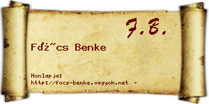 Föcs Benke névjegykártya